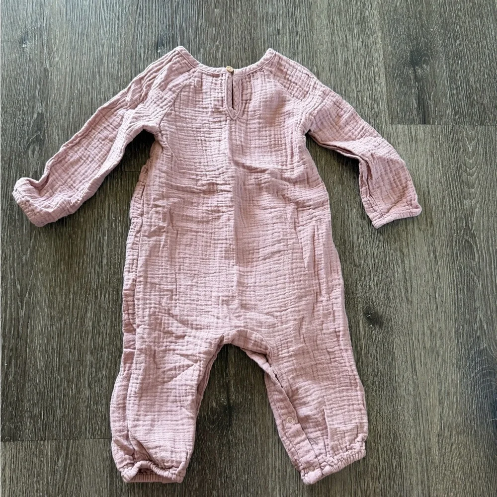 Grayson Collective Pink Gauze Baby Romper